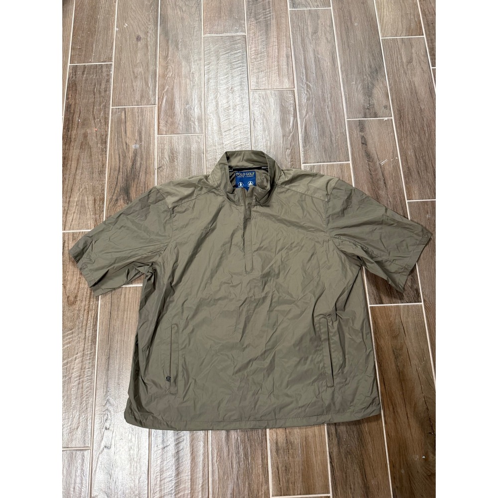 Polo Golf Ralph Lauren Mens XXL Green Short Sleeve Windbreaker Water Resistant